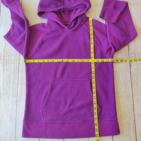 G's Patagonia purple striped elbow patch fleece hoodie XXL (16/18) - Picture 5 of 8